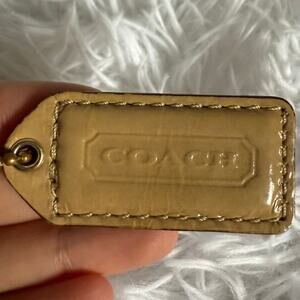 1.5" y2k COACH Vintage Patent Leather Fob Bag Charm Hang tag Hangtag
